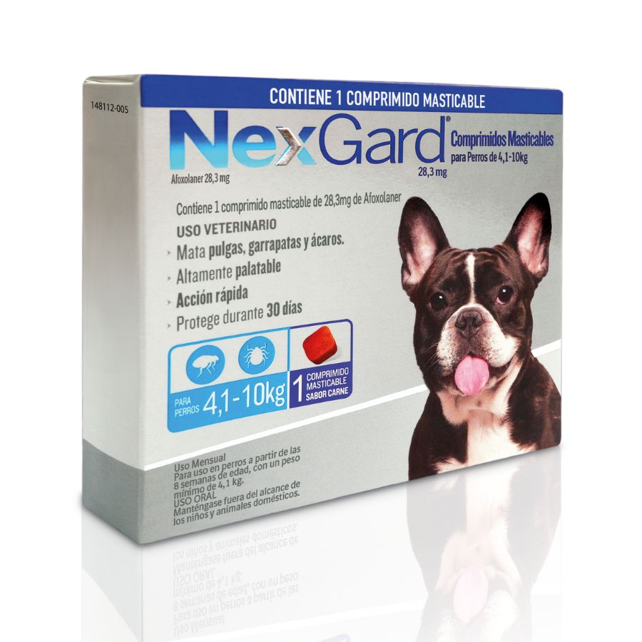 Desparasitante Nexgard caja de 1 comp para perro de 4 a 10 KG